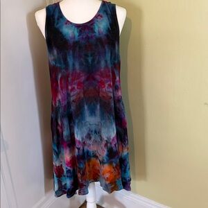 Vibrant Sleeveless Tie-Dye Dress